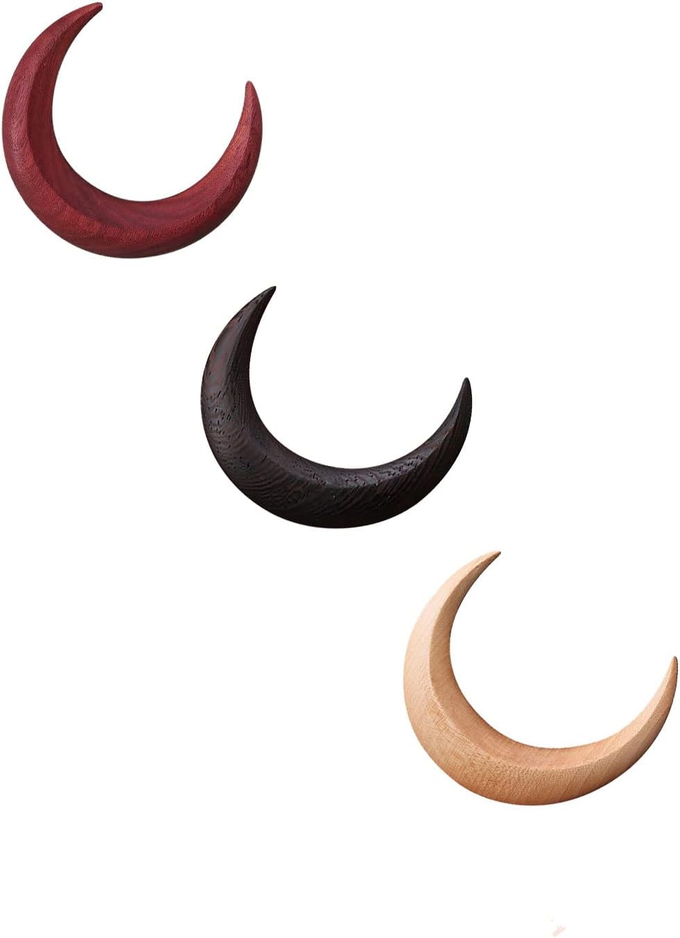 Hair Pins, Women's Hand Carved Crescent Fork Moon Hairpin Ladies Coiled Hair Jewelry Coiled Hairpin