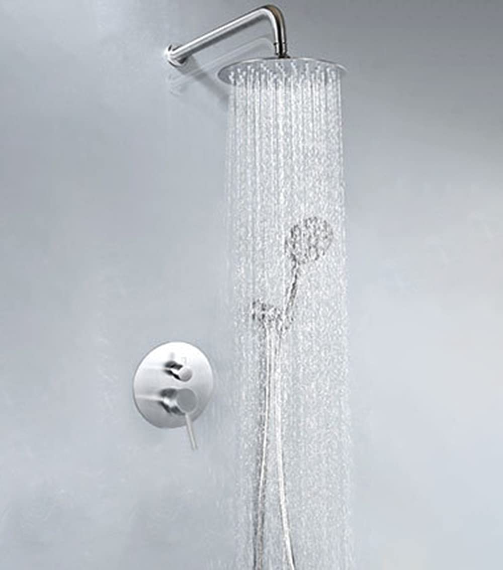 Système de douche encastré moderne avec tête de douche 30cm et technologie d'injection d'air