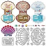 GLOBLELAND Seashell Gift Card Holder Shake Cutting Dies Anchor Seashell Metal Die Cuts Starfish Conch Cutting Embossing Templates for Scrapbooking Crafts Paper Cards Making