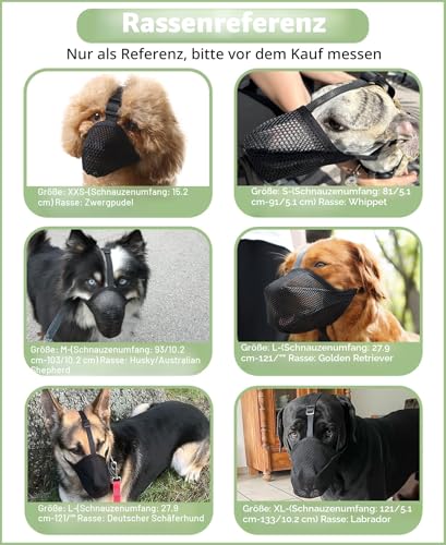 Mayerzon Hundemaulkorb, weicher Netzmaulkorb für die Aassuche| Schwarz, XL