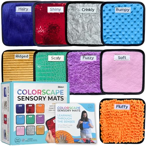 Image of 9 Labeled Sensory Mats w/Lesson Plans | Sensory Toys for Kids with Autism | Mats for Autistic Children | Occupational Therapy Toys | Sensory Wall for Autism Classroom Must Haves
