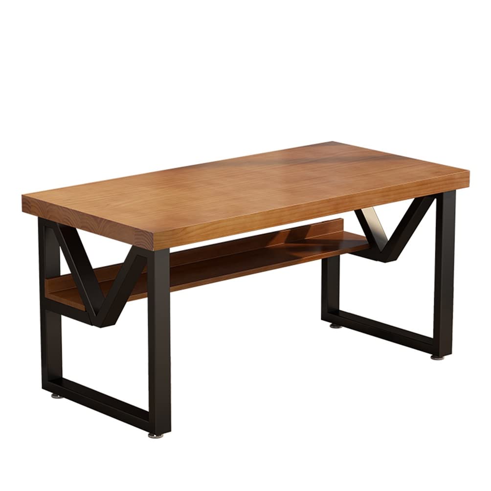 IKVODEOS Computer Desk Industrial Style Solid Wood Computer Desk Home Office Meeting Gaming Desk Dining Table Office Fur