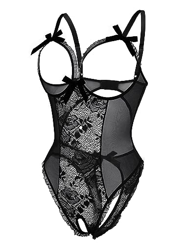 Avidlove Women One Piece Lingerie Sexy Lace Babydoll Mini Bodysuit2