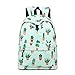 Acmebon Mochila Escolar Unisex y de Ocio Impermeable - Cartera Escolar para Niñas y Niños con Lindo Estampado Cactus