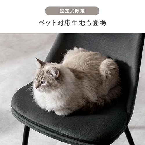エア・リゾーム ダイニングチェア 2脚セット 椅子 おしゃれ 北欧 モダン カフェ インダストリアル 食卓椅子 ダイニングチェア Roel（ロエル） 2脚セット販売 (グレー, 固定脚, ペット対応生地) [4]