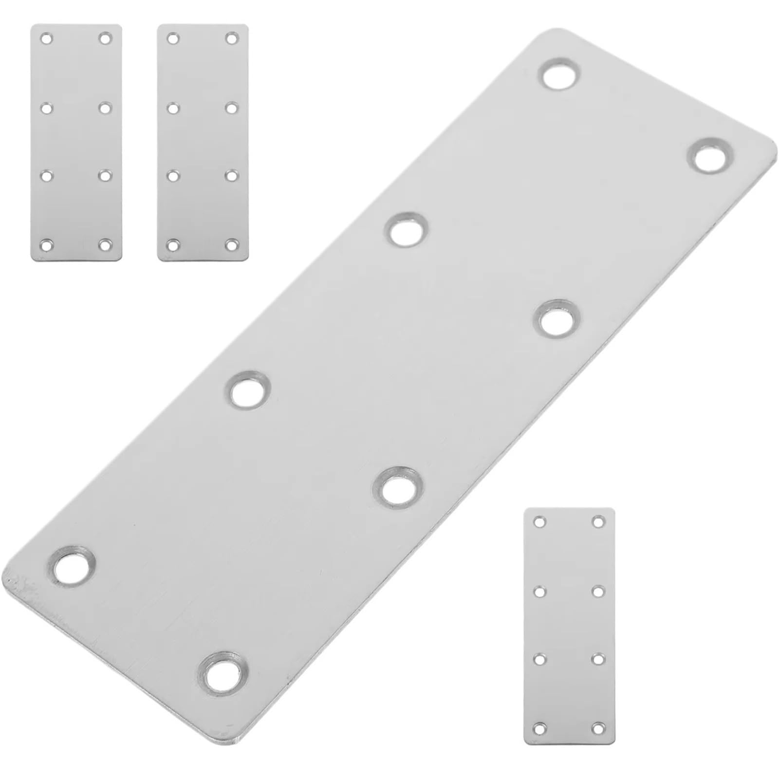 Itrhjtgp 4Pcs Stainless Steel Flat Bracket 4 Pieces Of Stainless Steel Brackets, Suitable For Wooden Materials, With Perforated Metal Plates For Timber Fixing