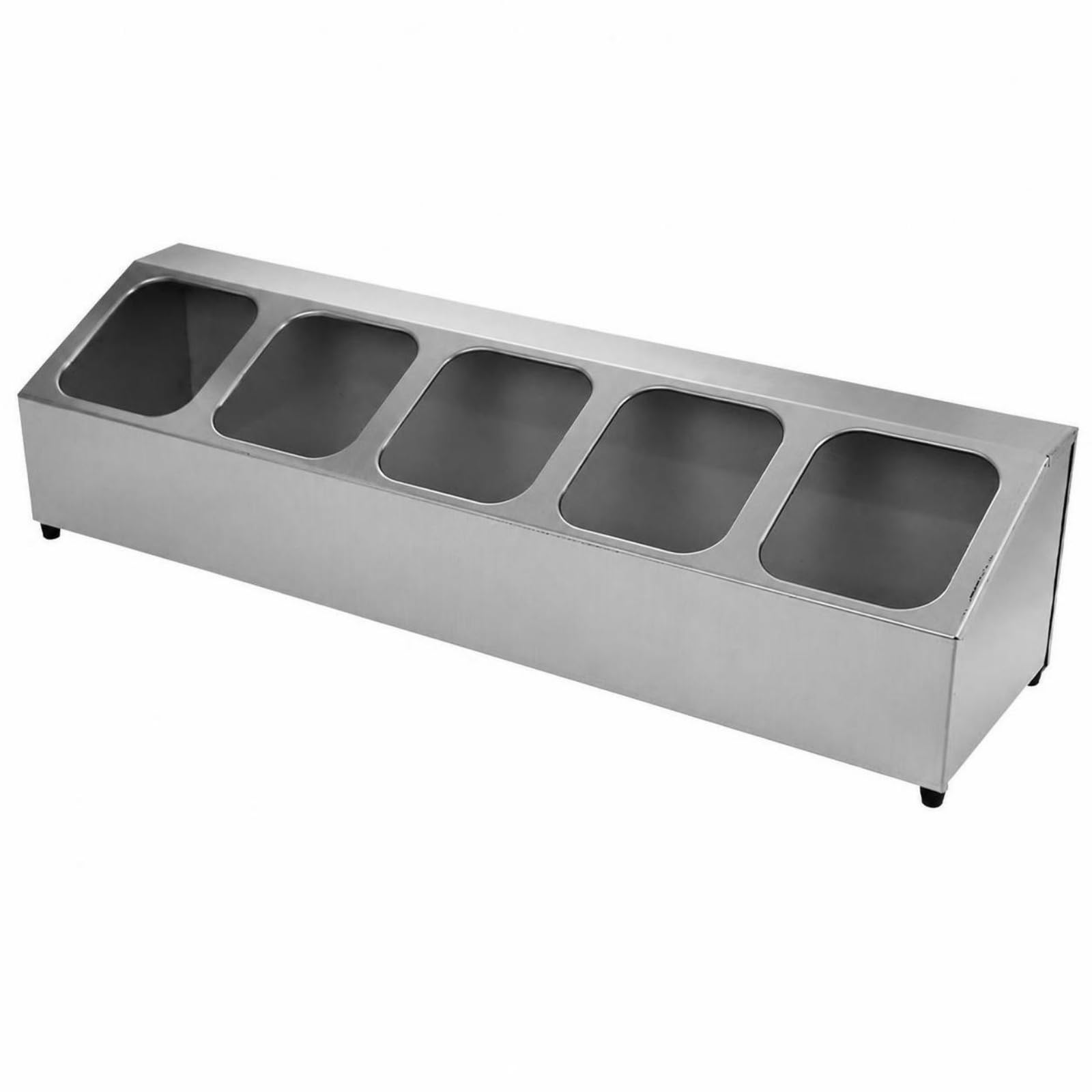 rockible Bacinelle Inclinato Salvaspazio | Piedini di Stabili, Ingredienti da Banco, Contenitore Espositivo per Condimenti con Vaschette, Bar, Stile C