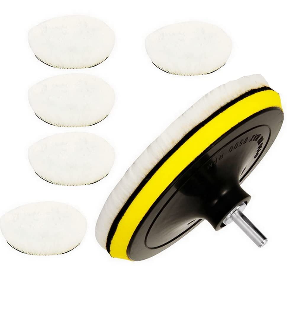 Car Polishing Pads,5Pcs 5Inch Polishing Waxing Buffing Pads Kit Drill Polishing Kit Wool Buffer
