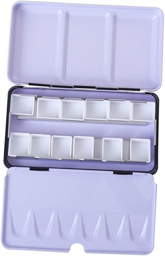 TEHAUX Cajas Subpaquete Paleta de pintura Paleta de mezcla Paleta de mezcla de acuarela Paleta de mezcla de acuarela Estaño Color de agua Paletas