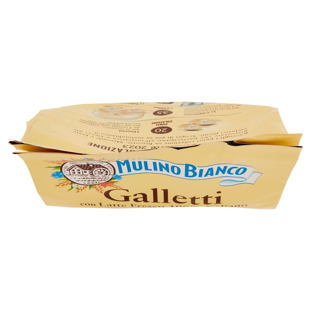 Italian Gourmet Galletti Biscotti Kekse mit Milch und Zucker 12 x 800g | Dolci frollini da colazione, knusprig gebacken, gut zum Kaffee, Kakao, Tee, Gesamtnettogewicht 9,6 kg + Kostenlos Polpa 400g