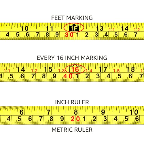 amazon basics retractable tape measure with push button easy to use 16 feet pink