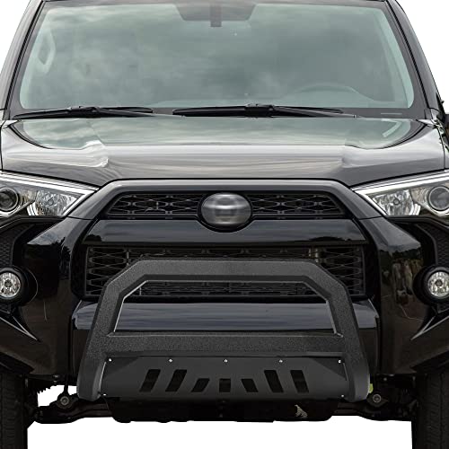 TLAPS 7422438155146 Compatible with 2010-2018 Dodge Ram 2500/3500 Textured Black AVT Style Bull Bar Guard with Skid Plate