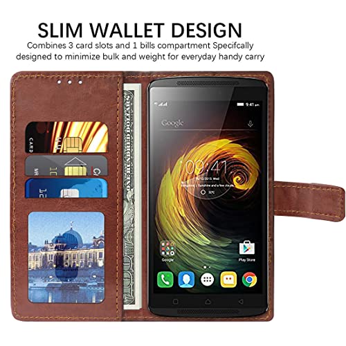 Image of Flip Cover Back Case for Lenovo K4 Note | Premium Leather Finish | Inbuilt Pockets & Stand | Flip Cover Back Case for Lenovo K4 Note (Brown)