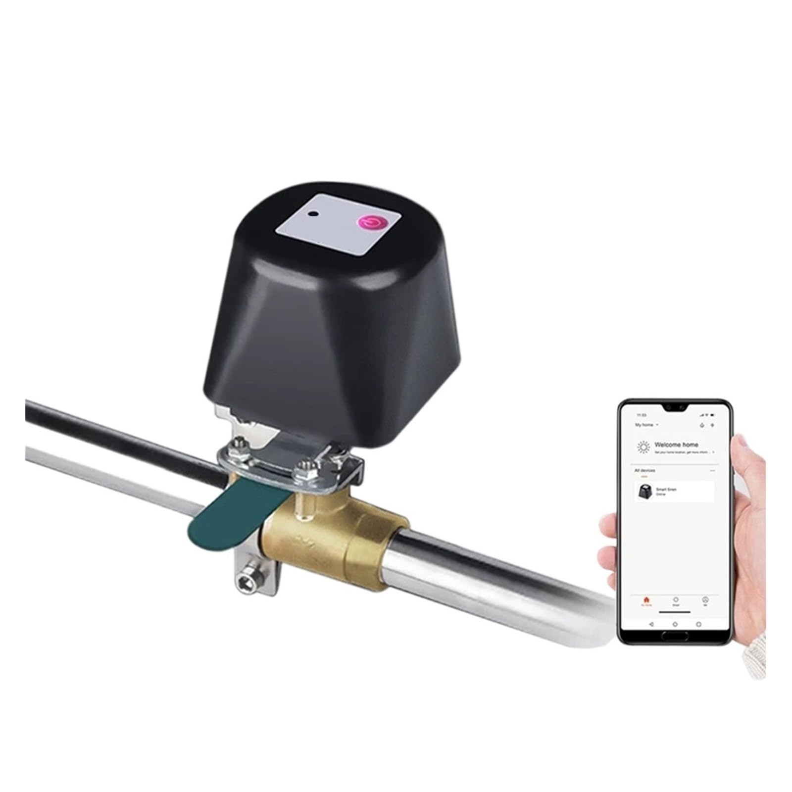 Inteligentny Manipulator Gazowy Wifi Sterujący Zaworem Wodnym DN15 DN20 Kontroler Odcinający OszczęDność Wody(3/4",Black,A Plug)