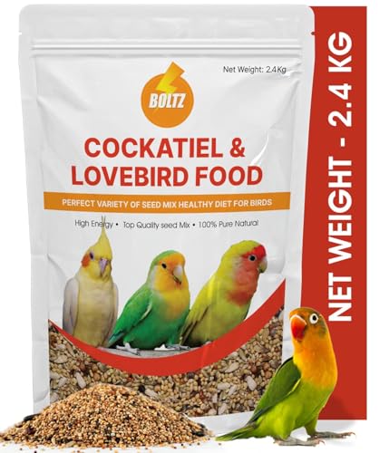 Image of Boltz Adult Bird Food for Cockatiel & Lovebirds Mix Seeds, Canary Seed, Sunflower seed (2.4 KG),Pack of 1