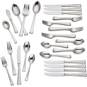 Gorham Column 45-Piece Flatware Set, 6.70 LB, Stainless