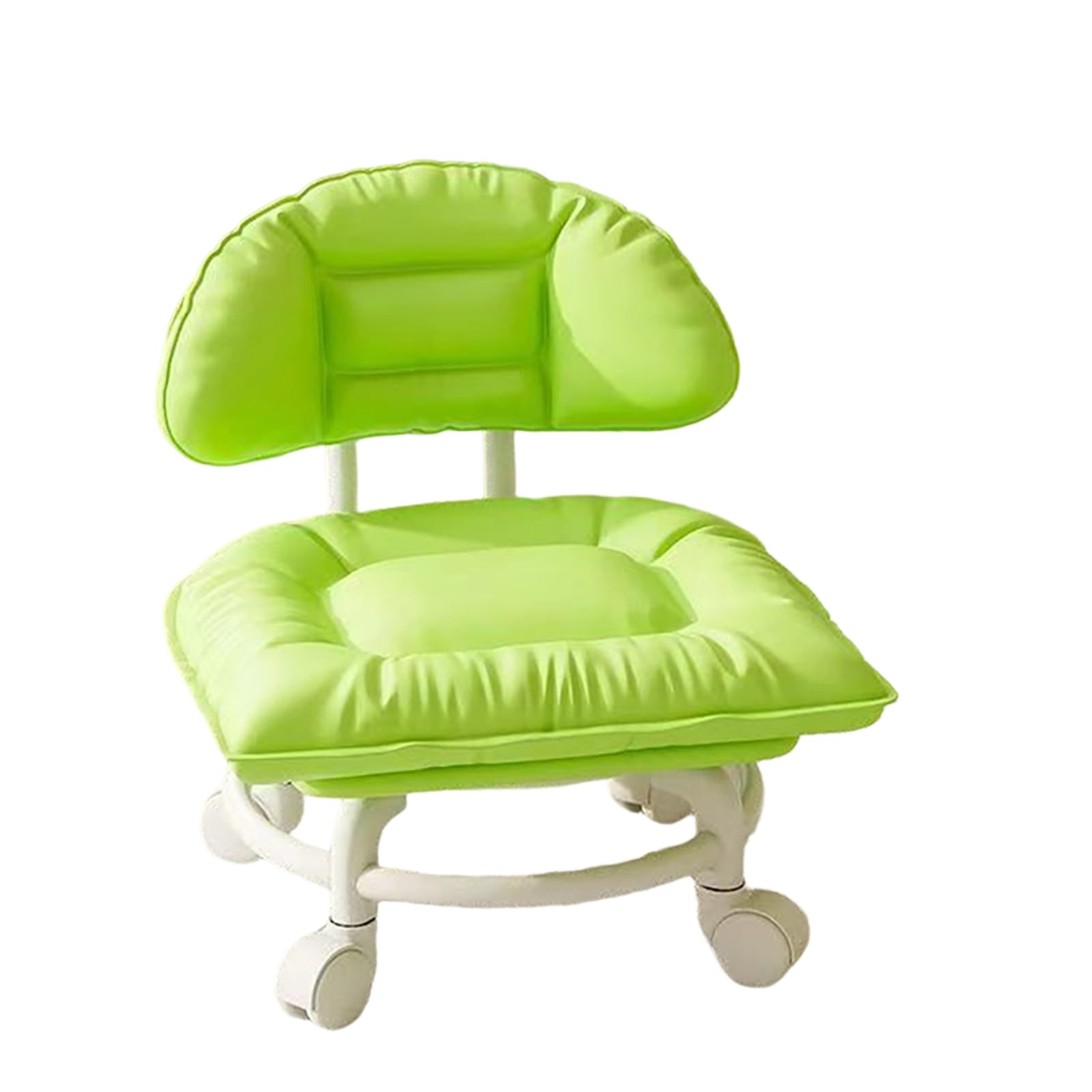 Rolling Low Stool with Backrest (green) — image 1