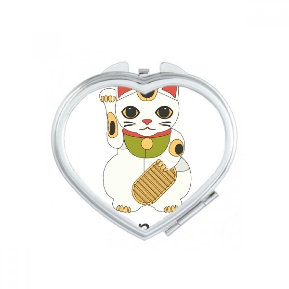 Miroir de maquillage de poche compact avec motif japonais coloré
