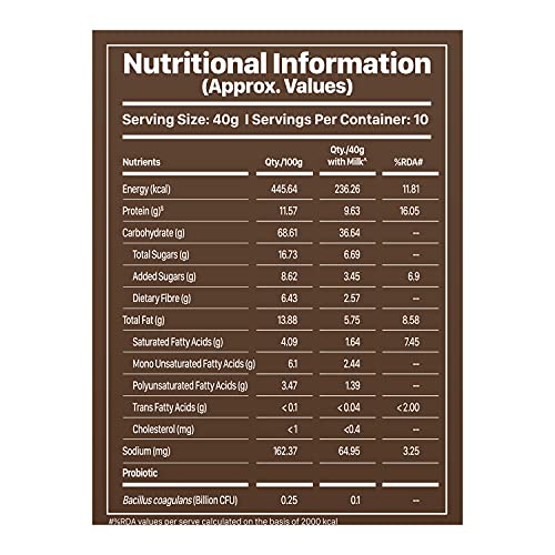 Image of MuscleBlaze Probiotic Muesli, Breakfast Cereals For Good Gut Health, Choco Cranberry, Multigrain Flakes, Antioxidant-Rich, 400 grams