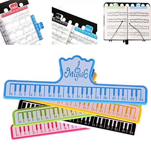 CCeCCe 5 Pack Music Book Clip to Hold Book Open Music Page Paper Sheet Note Holder Clips for Music Reading Stand Guitar Piano Violin Cello Flute Musical Instrument Player Musician