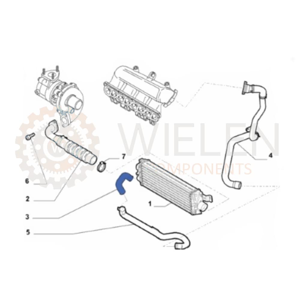 WIELEN COMPATIBILE CON MANICOTTO INTERCOOLER TUBO ARIA PER FIAT STRADA 1.3 D 51784072
