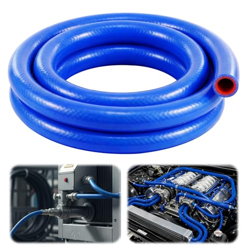Outus 1 ID Silicone Heater Hose 5ft Roll Coolant Radiator Straight 85 Psi Pressure Reinforced High Temperature for Water/gas Transportation for Vehicle Cooling Systems(Blue)