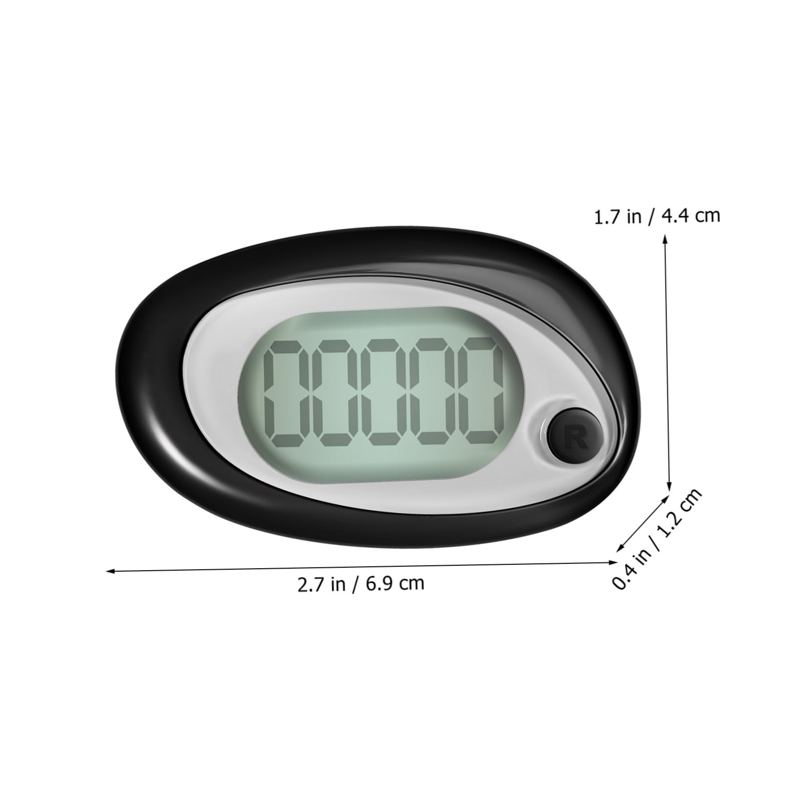 ibasenice pédomètre Compteur de Pas podomètres Sportifs 3D Marcher clé Clips Cordon podomètre Grand écran Clip podomètre sur Compteur de Marche Plastique Black