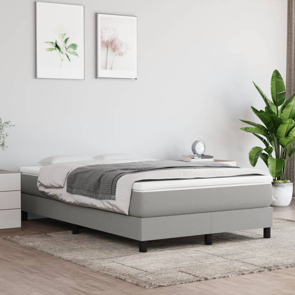Materac kieszeniowy ze sprężynami kieszeniowymi, średni, jasnoszary, 120 x 200 x 20 cm, materiałowy pokrowiec, oddychający materiał z zimnej pianki, sprężyny kieszeniowe do łóżka dla gości