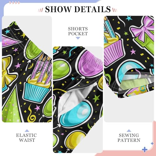 ZZXXB Happy Birthday Party Boys Long Pants Soft Trousers Elastic Waist Kids Lounge Bottoms with Pockets S-XL4