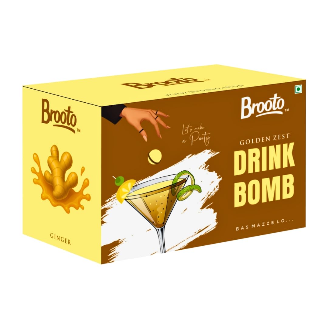Brooto Drink Bomb Golden Zest | Ginger Flavoured Drink Premix