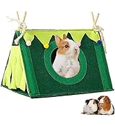 VERTUPET Guinea Pig Hideaway Nest Tent House Rabbit Triangular Hideout Shelter Small Animal Bed, ...