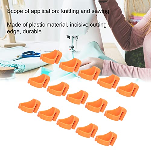 Plastic Thimble Ring with Thread Cutter, 15Pcs Adjustable Sewing Finger Protector for Quilting Knitting, Yarn and Fishing Line Cutting - Image 3