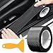KAMIIN Autocollant De Seuil De Porte De Voiture, Universel 3M Autocollant Fibre de Carbone Protecteur de Pare-Chocs Noir, Protection Seuil Porte de Voiture Protecteurs de Jante