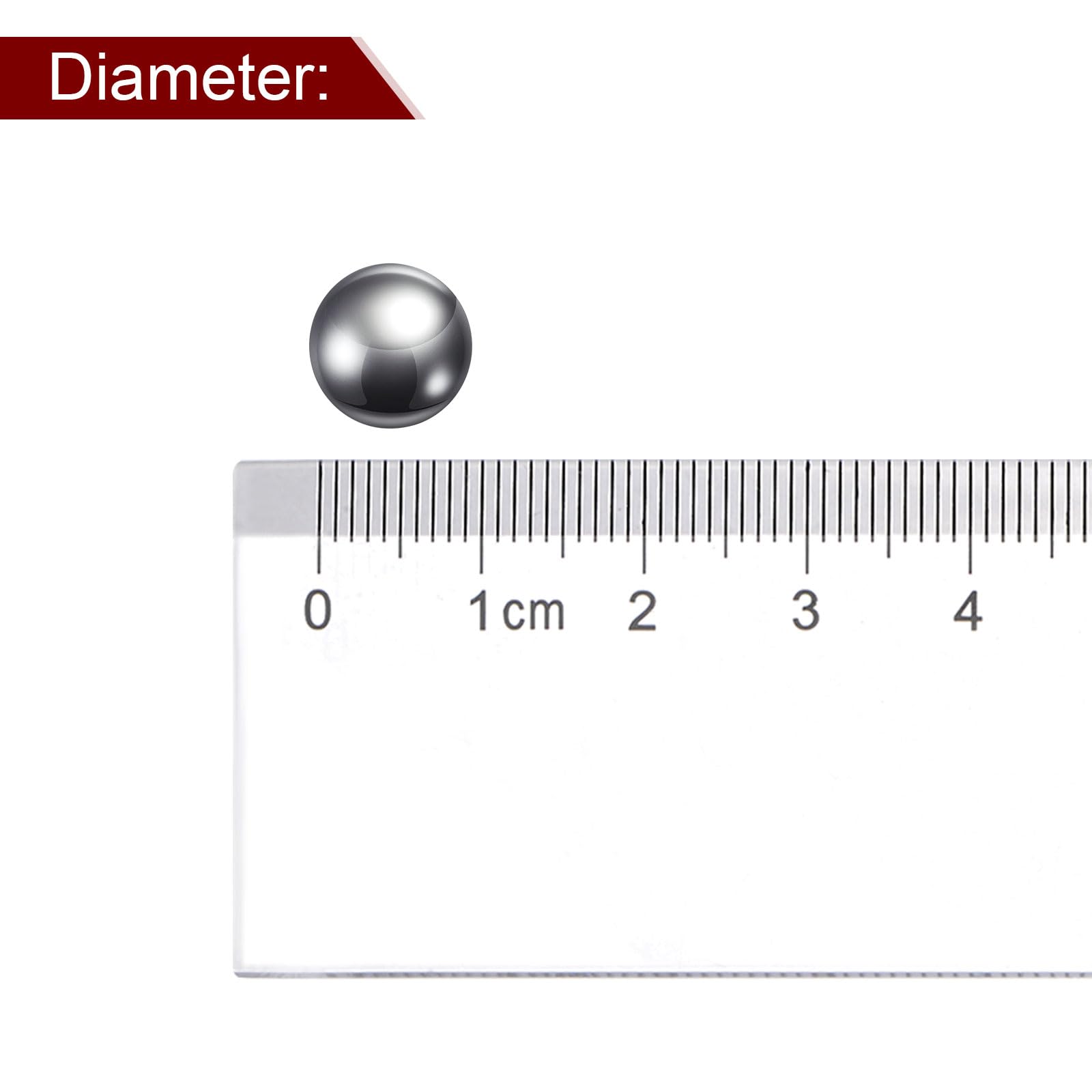 sourcing map 80pcs Précision Billes 10mm Diamètre G10 Chrome Acier Bille pour Roulements, Argent