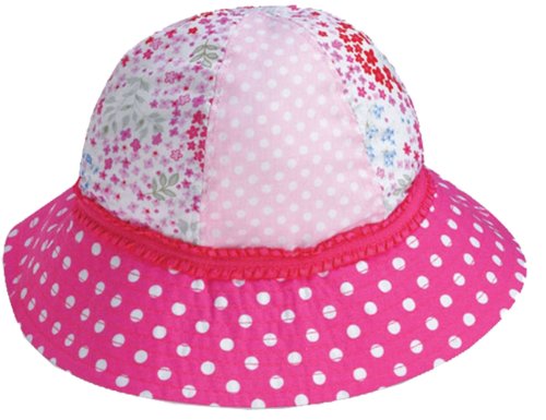 Wallaroo Hat Company – Children's Platypus Sun Hat – Wide Brim Packable Hat with Chin Strap and UPF 50+ Sun Protection – Cute Sun Hat Perfect for Outdoor Play and Beach Fun (Fuschia Dots)2