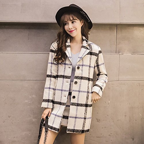 Manteau court femme léger veste ajustée à carreaux style tendance écossais