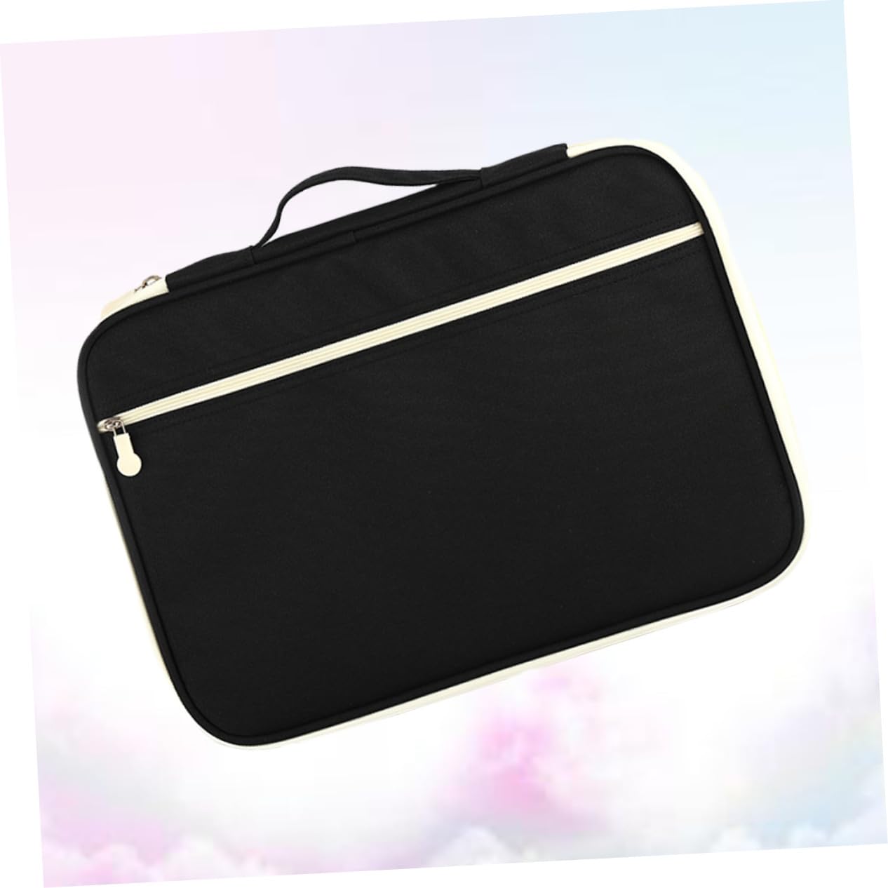 TEHAUX Borsa Portadocumenti Cerniera A4 in Oxford, Nero, Portatile