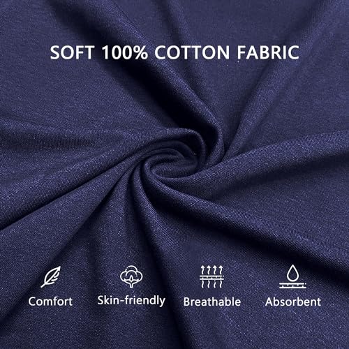 U2SKIIN Mens Cotton Pajama Set, Soft Long Sleeve Pajamas for men Lightweight Button Up Sleepwear Lounge Pjs Set with Pockets2