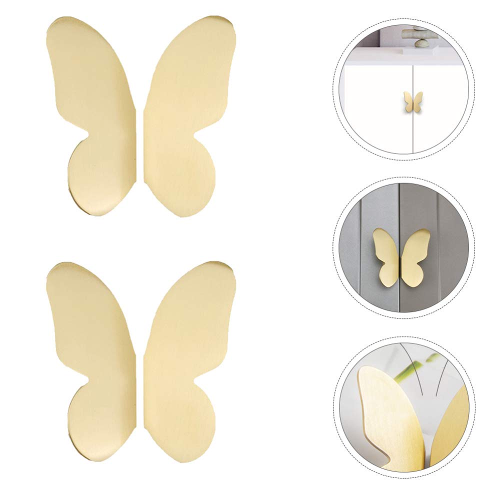 Paio di pomelli Vintage per mobili in Ottone a Forma di Farfalla, Maniglie per Maniglie per cassetti antichi, Maniglie per mobili per Armadio Guardaroba