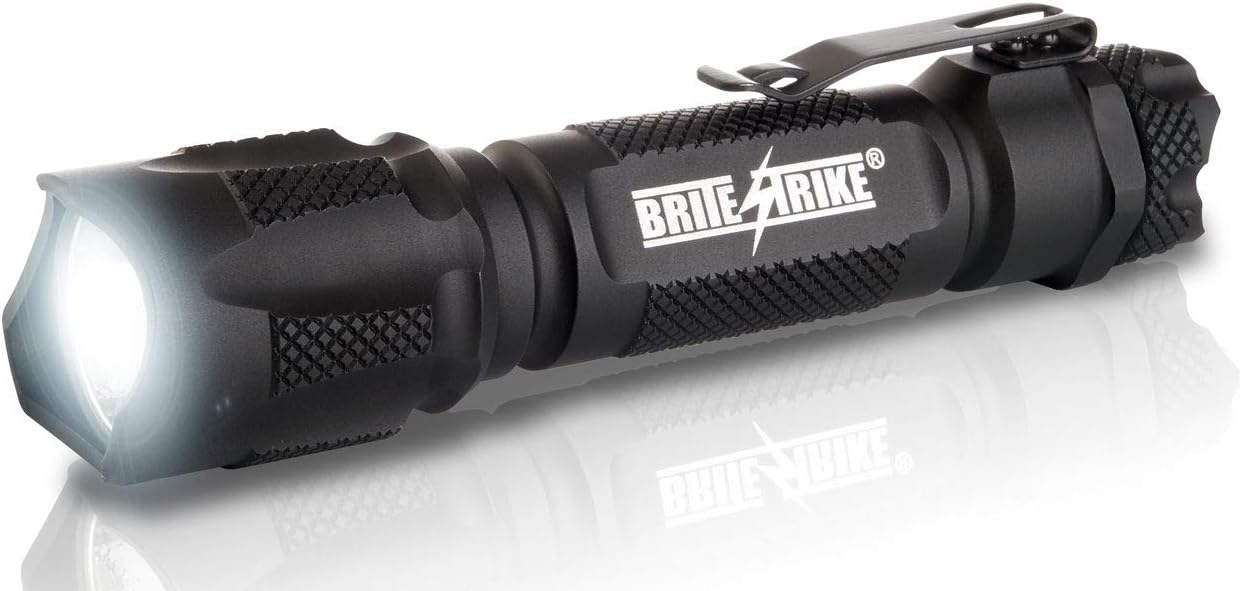 Brite Strike Rechargeable Tactical LED Flashlight, Compact, 600 Lumens, 8 Hour Runtime, Black