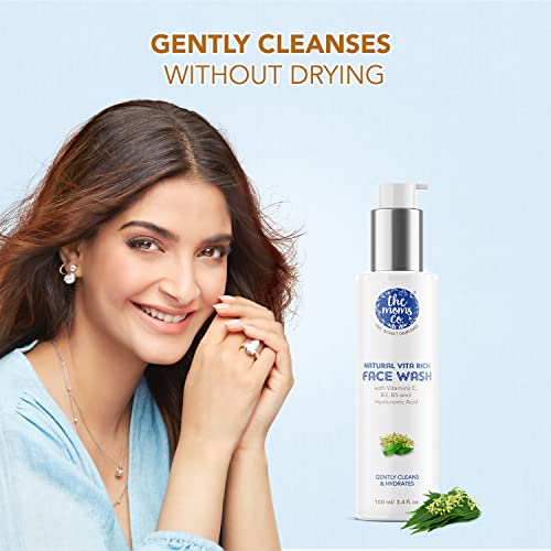 The Moms Co. Natural Vita Rich Face Wash | All Skin Types | With Vitamins C, B3 & B5, Neem Extract and Witch Hazel (100ml) - Image 3