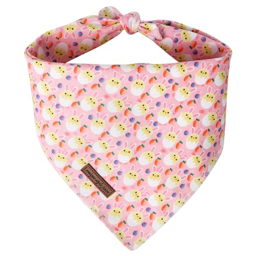 Unique style paws Easter Dog Bandana with Bow Easter Eggs Chicken Dog Bandanas for Small Medium Large Boys Girls Dogs