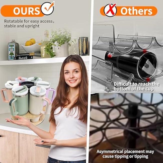 Stanley Wooden Cup Holder Tumbler Organizer 40 oz 7 Holders