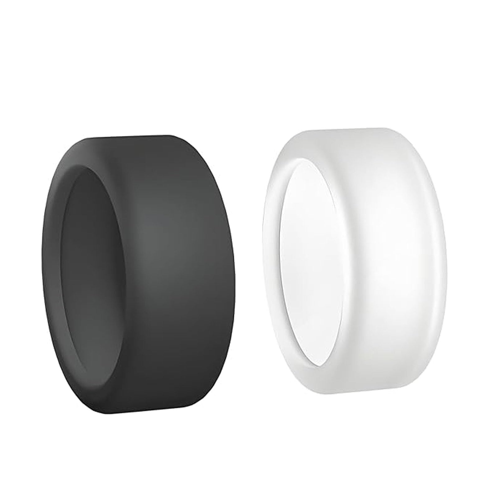PureSphere 2 Pcs Silicone Ring Protective Cover, Ring Protector Gym, Anti-Scratch Elastic Case Finger Wrapper, Silicone Covers Protectors for Oura Rings for Women and Men (White, Black)