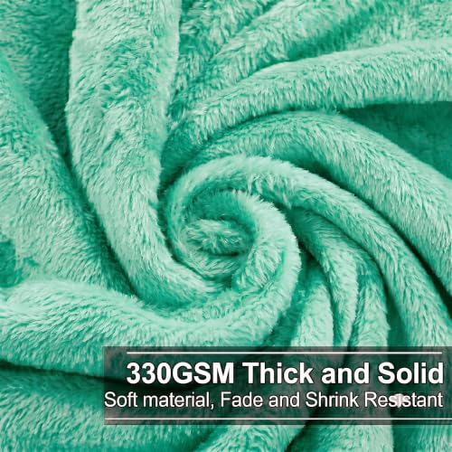 Image of Cotton Bolls Textiles Cozy Plush AC Blanket for Single Bed, Lightweight All Season Blanket, Ultra Soft Blanket for AC Room, Mild Winter, Can Be Used as Bedsheet in Winter, 90x90 Inches, Green