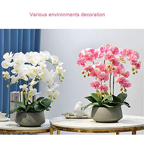Orquídea artificial con jarrón rosa que no se marchita para interior 3