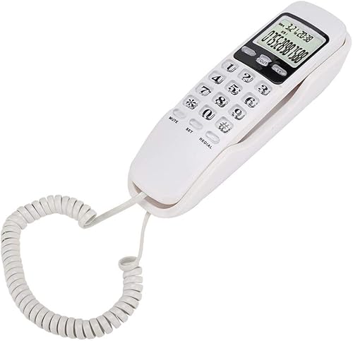 Mini línea fija de pared, teléfonos con cable Teléfonos fijos Ampliable Home Office Hotel Telephone Call Screener Identificador de llamadas