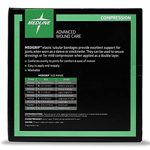 medline medigrip elastic latex tubular bandages size f 434 w 10 cm for large knees and medium thighs - high compression support breathable amp comfortable
