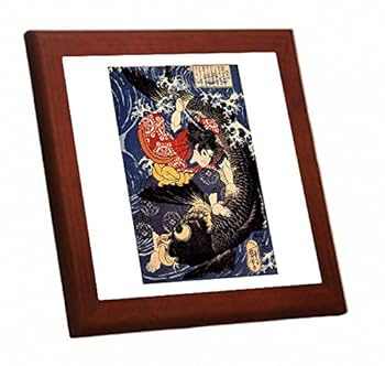 Amazon.co.jp: 歌川国芳 『 鬼若丸の鯉退治 』の木枠付きフォト