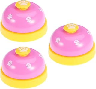 Mipcase 3 Campanas De Entrenamiento para Perros Y Cachorros Dispositivo De Comunicación con Huellas Color Amarillo Rosado para Perros con Sonido Suave.